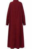 Street Solid Mandarin Collar Shirt Dress Dresses(3 Colors)