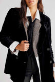 Elegant Solid Patchwork Turn-back Collar Outerwear