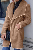 Casual Solid Patchwork Turndown Collar Outerwear