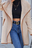 Casual Solid Patchwork Turndown Collar Outerwear