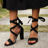 Elegant Cross Straps Opend Shoes