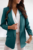 Elegant Solid Turn-back Collar Outerwear