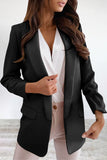 Elegant Solid Turn-back Collar Outerwear