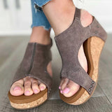 Casual Patchwork Opend Wedges Shoes