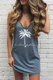 Casual Print V Neck Sleeveless Dress Dresses