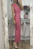 Casual Geometric Printing V Neck Sleeveless Dress Dresses