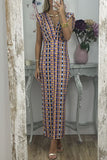 Casual Geometric Printing V Neck Sleeveless Dress Dresses