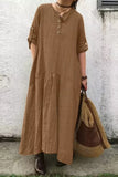 Casual Solid O Neck Shirt Dress Dresses