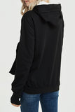 Casual Print Pocket Hooded Collar Tops