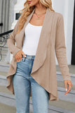 Casual Solid Asymmetrical Turndown Collar Tops