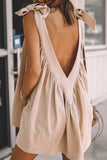 Sexy Solid Frenulum Backless V Neck Dresses