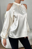 Celebrities Elegant Solid Frenulum Halter Tops