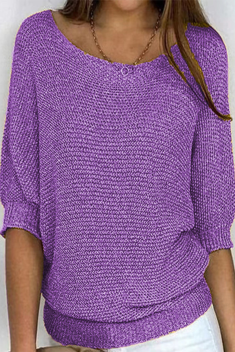 Casual Simplicity Solid O Neck Sweaters(11 Colors)