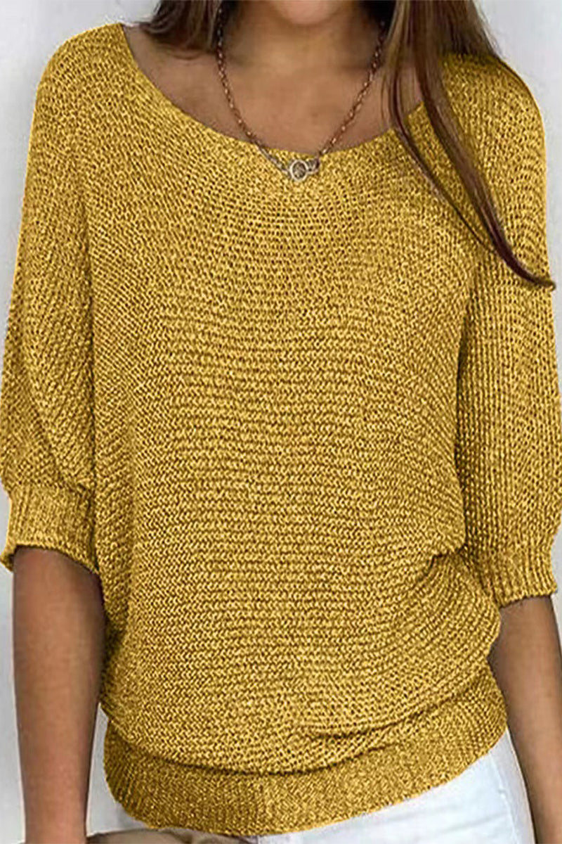 Casual Simplicity Solid O Neck Sweaters(11 Colors)