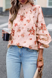 Elegant Floral Bandage Half A Turtleneck Blouses(4 Colors)