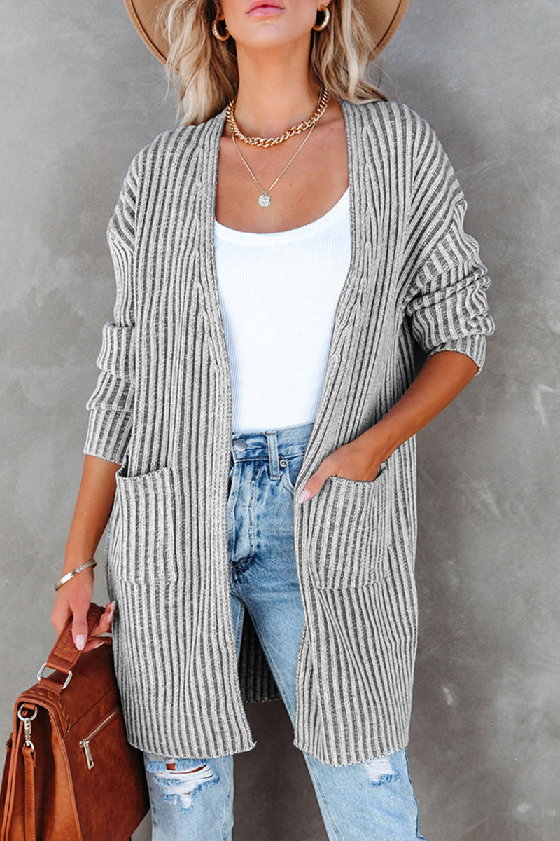 Casual Daily Solid Pocket Cardigan Collar Tops(3 Colors)