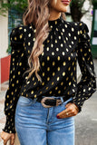 Elegant Polka Dot Fold Half A Turtleneck Blouses(6 Colors)