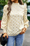 Elegant Polka Dot Fold Half A Turtleneck Blouses(6 Colors)