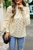 Elegant Polka Dot Fold Half A Turtleneck Blouses(6 Colors)