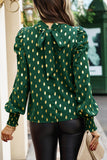 Elegant Polka Dot Fold Half A Turtleneck Blouses(6 Colors)