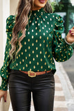 Elegant Polka Dot Fold Half A Turtleneck Blouses(6 Colors)