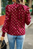 Elegant Polka Dot Fold Half A Turtleneck Blouses(6 Colors)