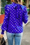 Elegant Polka Dot Fold Half A Turtleneck Blouses(6 Colors)