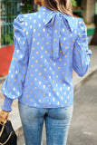 Elegant Polka Dot Fold Half A Turtleneck Blouses(6 Colors)