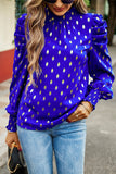 Elegant Polka Dot Fold Half A Turtleneck Blouses(6 Colors)