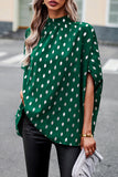 British Style Elegant Polka Dot Bandage Mandarin Collar Blouses(5 Colors)