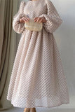Elegant Solid Patchwork O Neck A Line Dresses