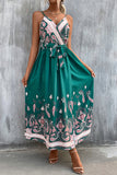 Bohemian College Print Cardigan V Neck Sling Dress Dresses