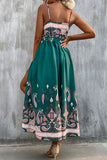 Bohemian College Print Cardigan V Neck Sling Dress Dresses