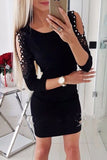 Sexy Solid Lace O Neck A Line Dresses(5 Colors)