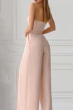 Casual Solid Pocket Slit Strapless Regular Jumpsuits(7 Colors)