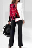 Casual Print Asymmetrical V Neck Long Sleeve Two Pieces