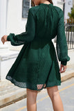 Elegant Solid Frenulum Turtleneck A Line Dresses(6 Colors)