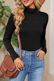 Daily Simplicity Solid Turtleneck Tops(6 Colors)