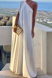 Elegant Simplicity Solid Asymmetrical Oblique Collar Evening Dress Dresses(3 Colors)