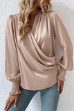 Elegant Solid Fold V Neck Blouses(4 Colors)