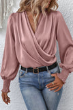 Elegant Solid Fold V Neck Blouses(4 Colors)