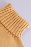 Work British Style Solid Patchwork Turtleneck Tops
