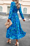 Elegant Geometric Printing V Neck A Line Dresses