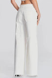 Casual Solid Ripped Patchwork Mid Waist Regular Denim Jeans (Subject To The Actual Object)
