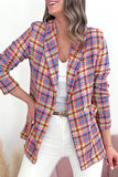 Casual Color Block Contrast Turn-back Collar Outerwear