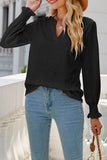 Casual Solid Hollowed Out Stringy Selvedge V Neck Tops