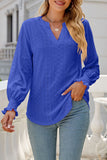Casual Solid Hollowed Out Stringy Selvedge V Neck Tops