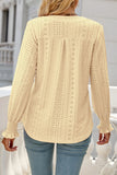 Casual Solid Hollowed Out Stringy Selvedge V Neck Tops