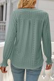 Casual Solid Hollowed Out Stringy Selvedge V Neck Tops