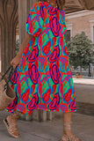 Casual Print Patchwork O Neck A Line Short Sleeve Dress